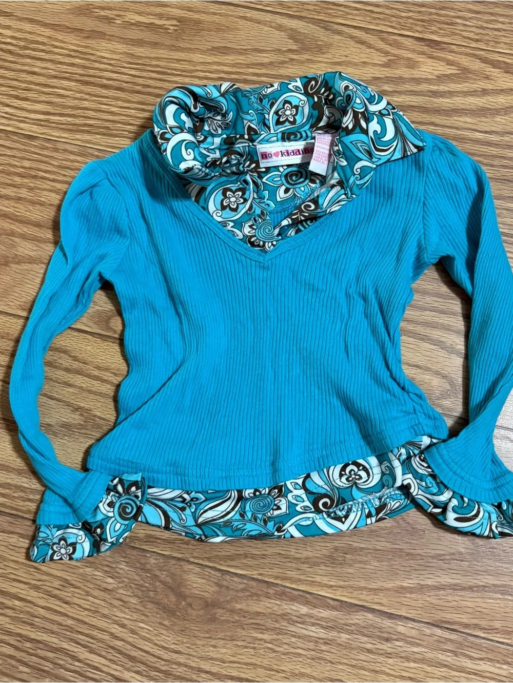 Vintage Y2K 2000s No Kidding Layered Girls Sweater Top Size 4T Cute